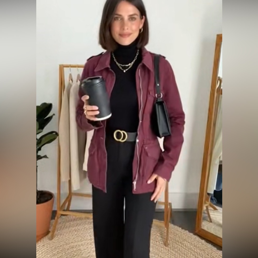 LOFT Women's Loft Burgundy utility Jacket